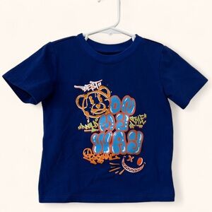 2T Boy Stitch & Stone Royal Blue Short Sleeve Graffiti T-Shirt Mini Skater Vibes